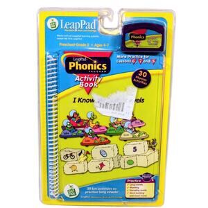 LeapFrog LeapPad Phonics Activity Book I Know My Long Vowels Cartridge Ages 4-7